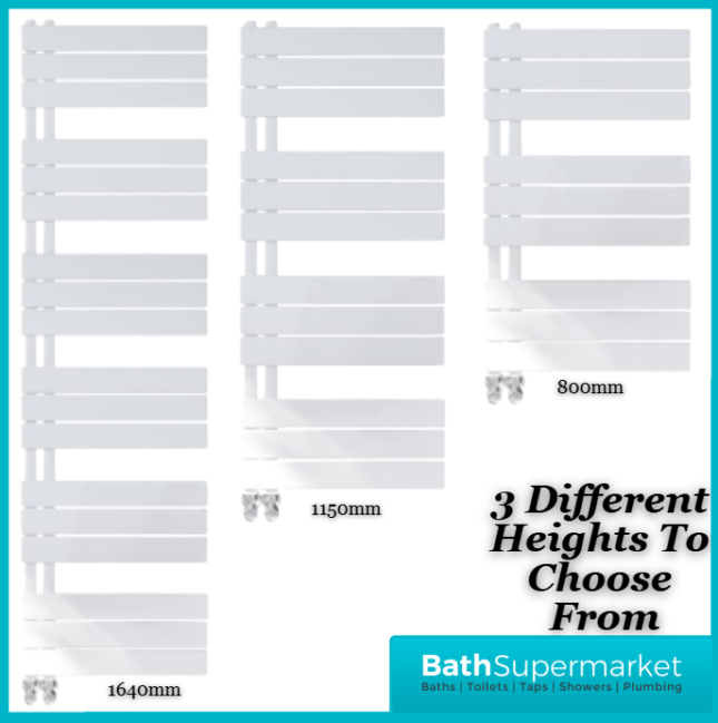 Sognare Thames Matt White Straight Ladder Towel Radiator 600mm Wide