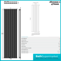 Sognare Bravo Matt White Double Designer Radiator 1800mm Height Various Width