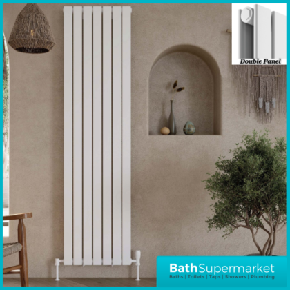 Sognare Bravo Matt White Double Designer Radiator 1800mm Height Various Width