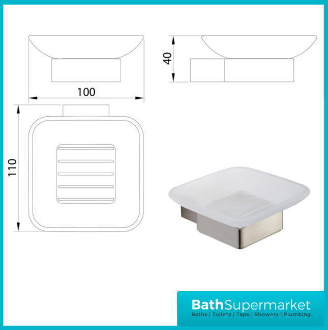 K-Vit Premium Brushed Nickel Square Bathroom Accessories
