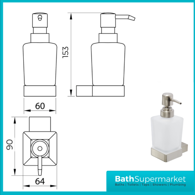 K-Vit Premium Brushed Nickel Square Bathroom Accessories