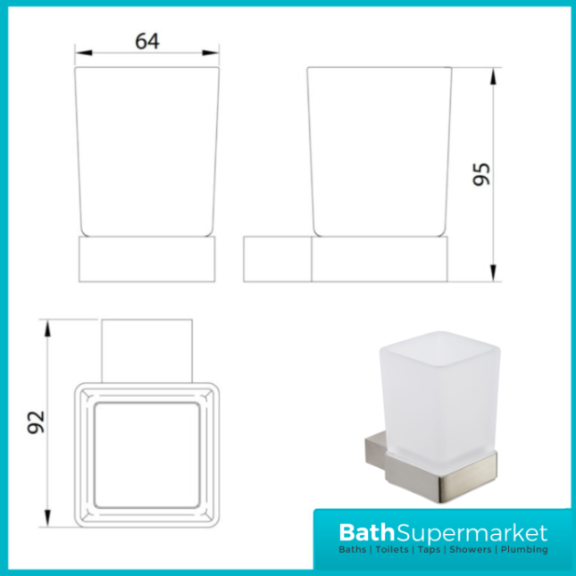 K-Vit Premium Brushed Nickel Square Bathroom Accessories