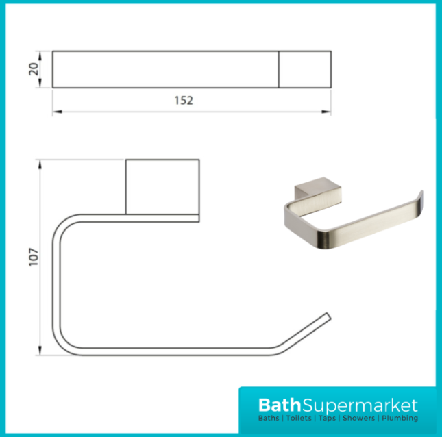 K-Vit Premium Brushed Nickel Square Bathroom Accessories