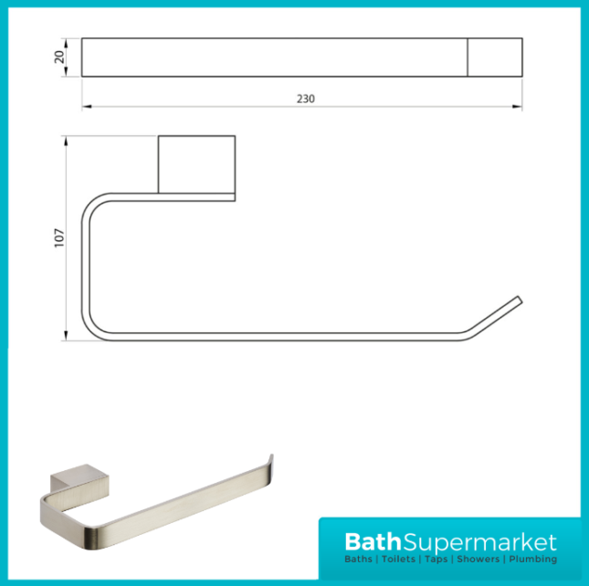 K-Vit Premium Brushed Nickel Square Bathroom Accessories
