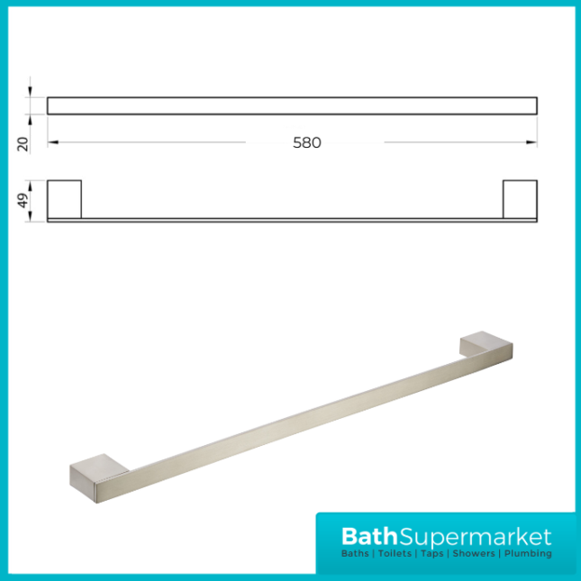 K-Vit Premium Brushed Nickel Square Bathroom Accessories