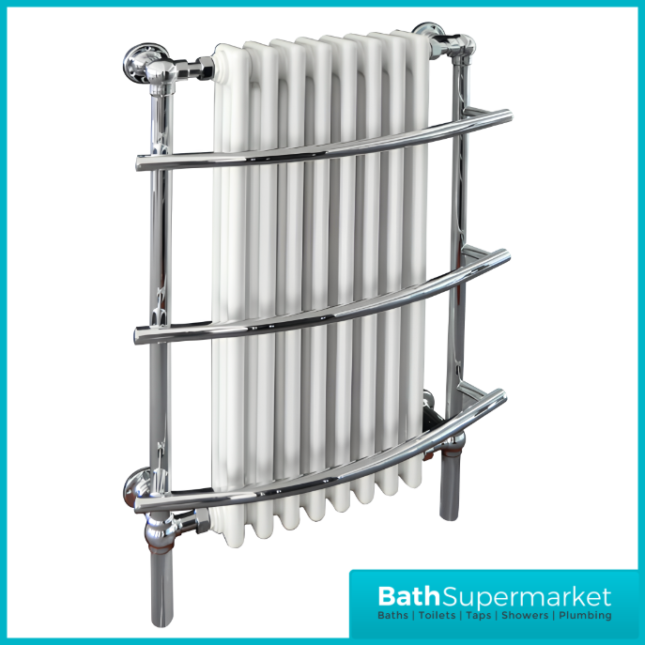 Sognare Huby 8 Column Chrome Heated White Column Radiator 1000 Height x 635mm
