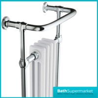 Sognare Harrogate 4 White Column Chrome Heated Towel Radiator 1130mm x 554mm