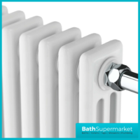 Sognare Harrogate 8 White Column Chrome Heated Towel Radiator 952mm x 659mm