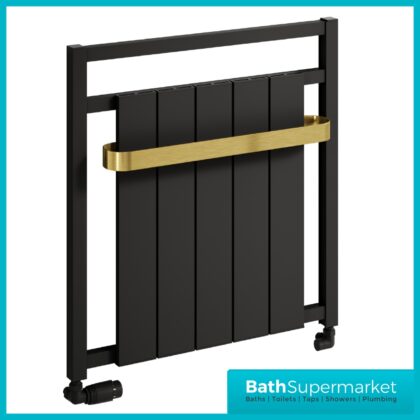 Reina Newbury Aluminium Radiator Towel Rail 705mm H x 675mm W – Gold/Black