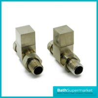 Reina Loge Straight Radiator Valves Pair Brushed