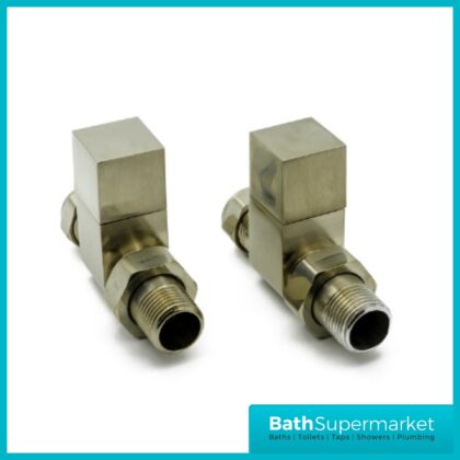 Reina Loge Straight Radiator Valves Pair Brushed