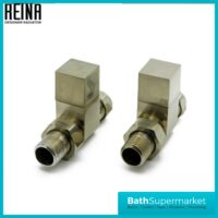 Reina Loge Straight Radiator Valves Pair Brushed