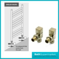 Reina Loge Angled Radiator Valves Pair Brushed