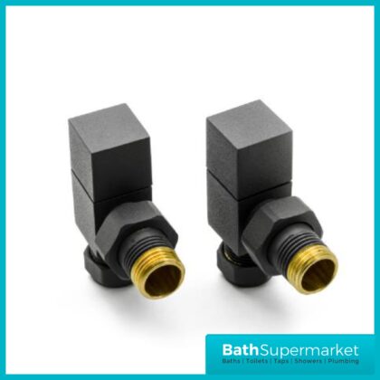 Reina Loge Straight Radiator Valves Pair Anthracite