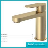 Nuie Halstatt Brushed Brass Round Mono Basin Mixer Tap With Push Button Waste