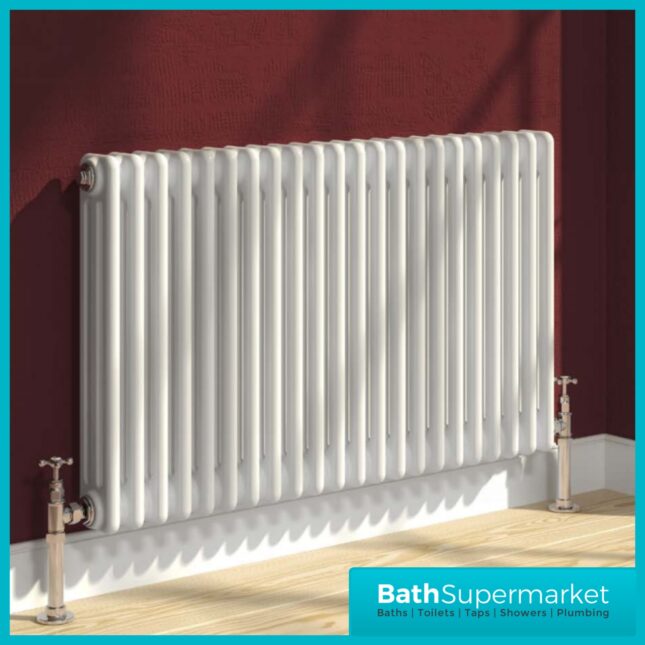 Reina Bronte Traditional Straight Radiator Towel Rail Valves – Chrome
