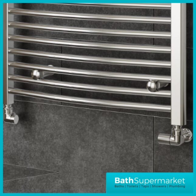 Reina Crova Corner Pair Radiator Towel Rail Valves Pair – Chrome