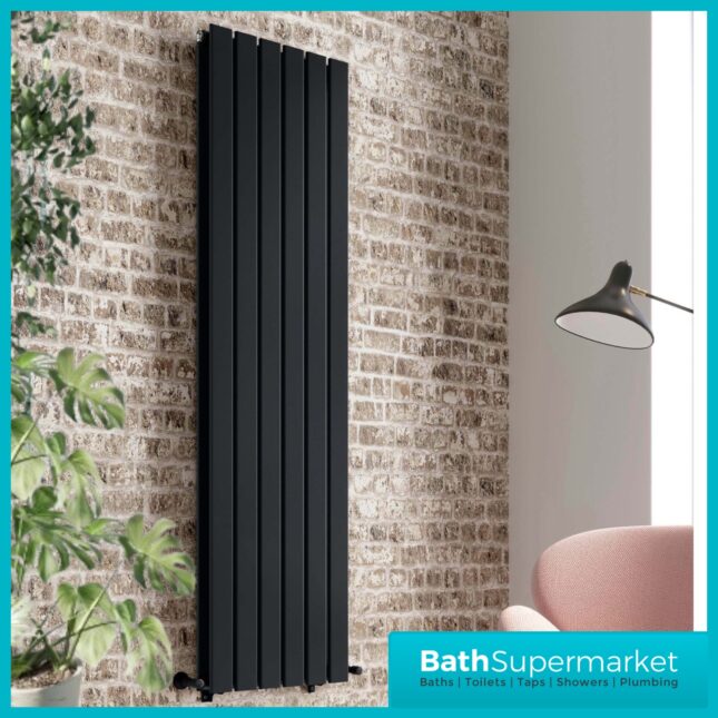 Reina Crova Corner Pair Radiator Towel Rail Valves Pair – Black