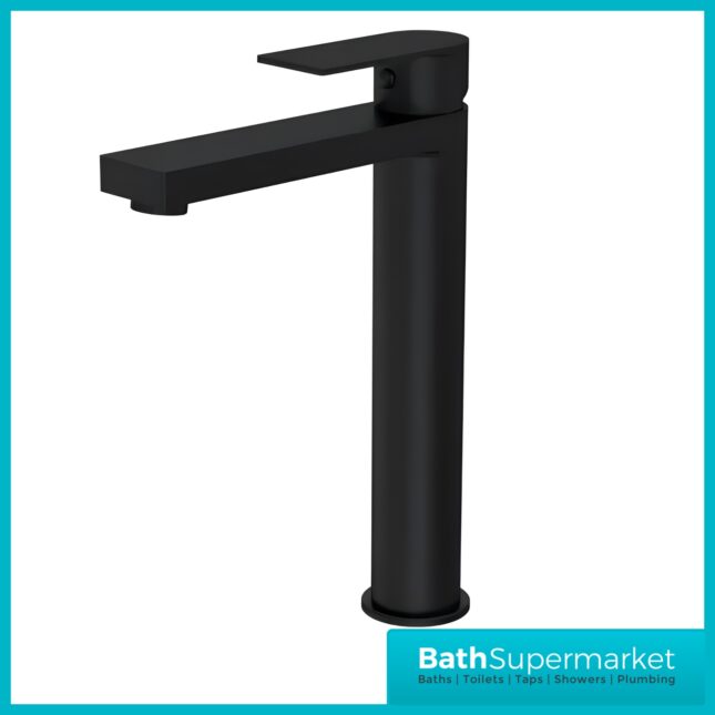 Nuie Canada Matt Black Mono Tall High Rise Basin Mixer Tap