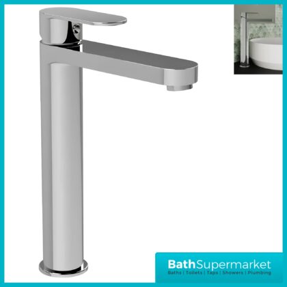 Nuie Halstatt Chrome Mono Tall High Rise Basin Mixer Tap