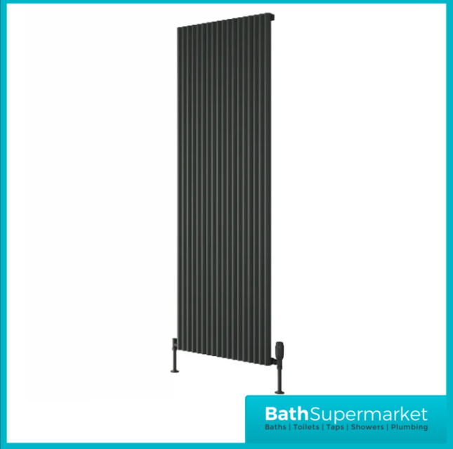 Reina Delia Vertical Aluminium Radiator 1800mm Height x Various Width – Anthracite