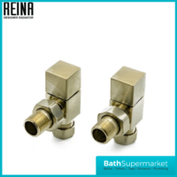 Reina Loge Angled Radiator Valves Pair Brushed