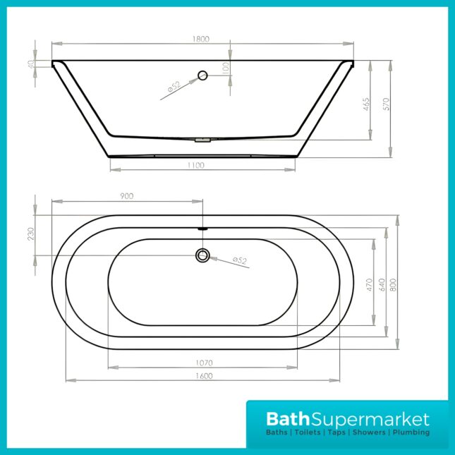 Titan Howarth 1800 X 800 Freestanding Skirted Bath-Colours - Image 2
