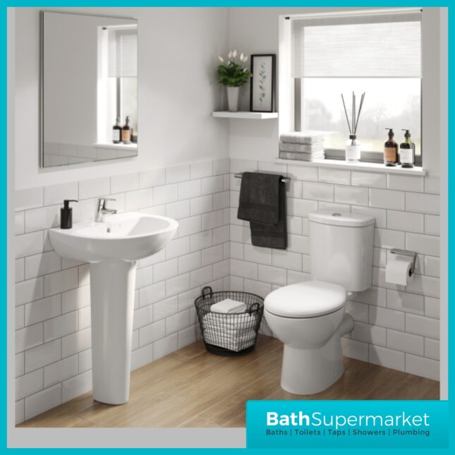 Roca Havana 4 Piece Ceramic Toilet Pan WC & Full Pedestal Basin Bathroom Suite Set