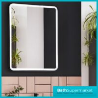 Kartell Nero Square Black LED Touch Sensor Demister Bathroom Mirror 600mm x 800mm