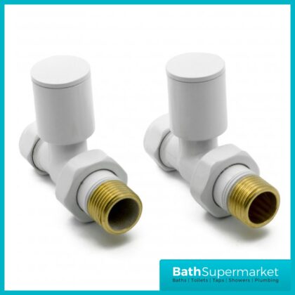 Reina Portland Straight Radiator Valves Pair White