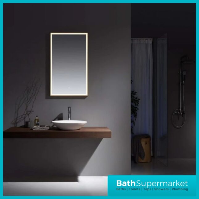 Kartell Winchcombe Brushed Brass Smart Bluetooth LED Demister Mirror 600 x 1000mm