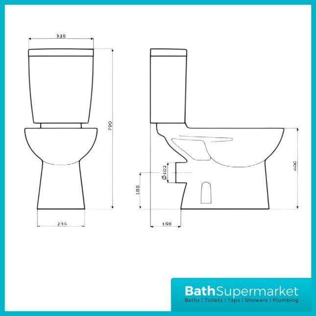 Roca Havana Round Close Coupled WC Toilet Pan With Seat
