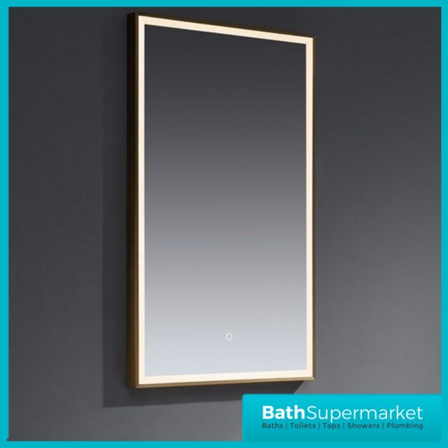 Kartell Winchcombe Brushed Brass Smart Bluetooth LED Demister Mirror 600 x 1000mm