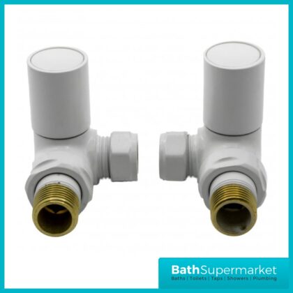Reina Crova Corner Radiator Valves Pair - White