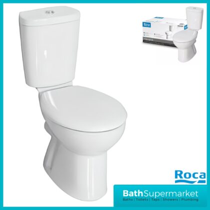 Roca Havana Round Close Coupled WC Toilet Pan With Seat