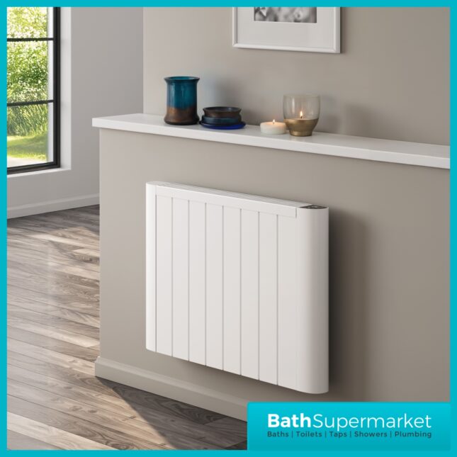 Reina Serre White Horizontal WiFi Electric Dry Radiator 580mm Height - Various Widths