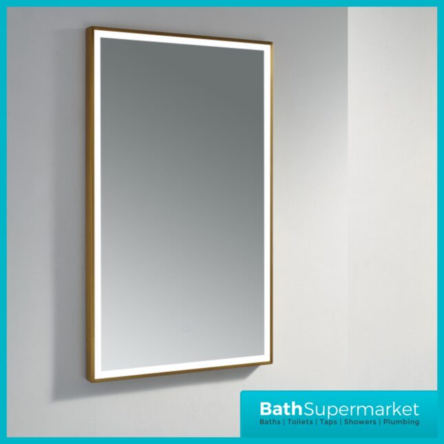 Kartell Winchcombe Brushed Brass Smart Bluetooth LED Demister Mirror 600 x 1000mm