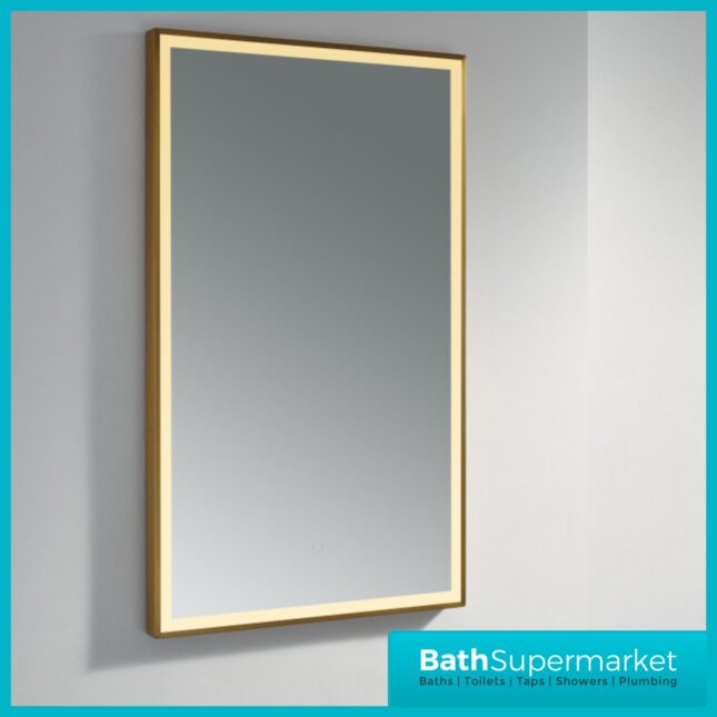 Kartell Winchcombe Brushed Brass Smart Bluetooth LED Demister Mirror 600 x 1000mm