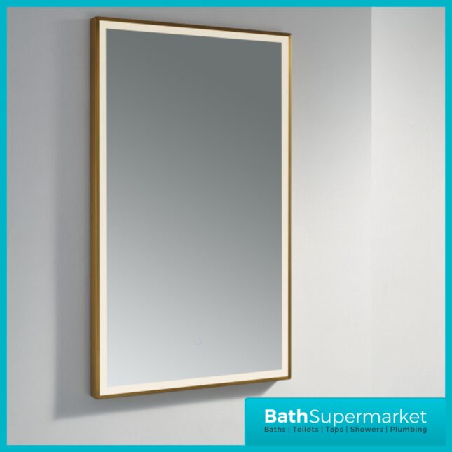 Kartell Winchcombe Brushed Brass Smart Bluetooth LED Demister Mirror 600 x 1000mm
