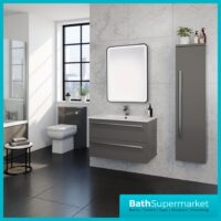 Kartell Nero Square Black LED Touch Sensor Demister Bathroom Mirror 600mm x 800mm