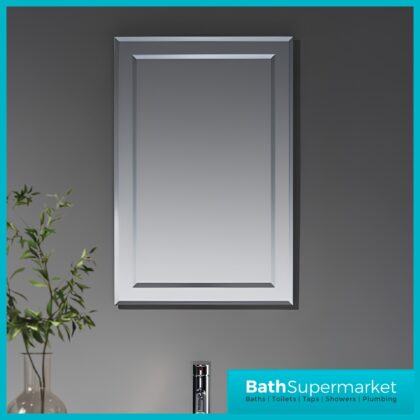 Kartell Bibury Traditional Bevelled Edge Slimline Bathroom Mirror 400mm x 600mm
