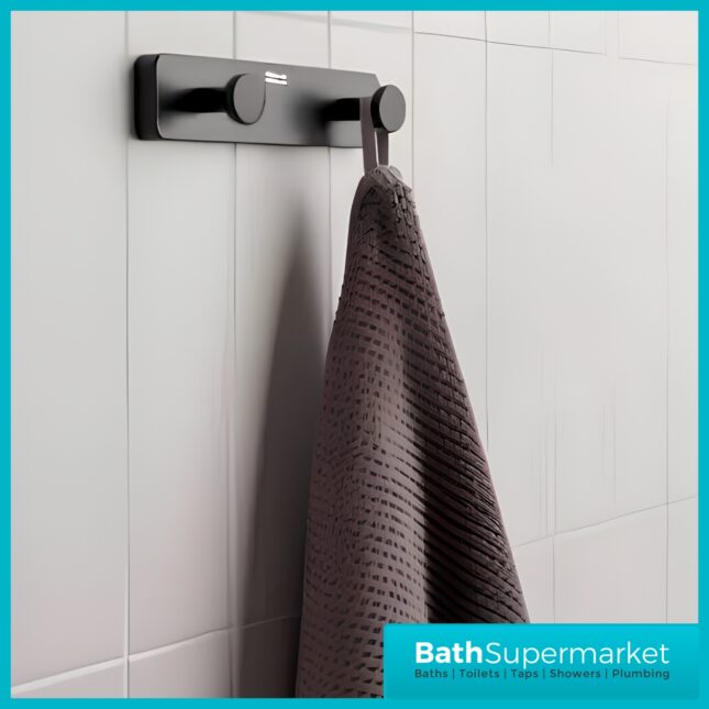 Roca Sonata Matt Black Double Robe Hook