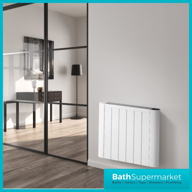 Reina Serre White Horizontal WiFi Electric Dry Radiator 580mm Height - Various Widths