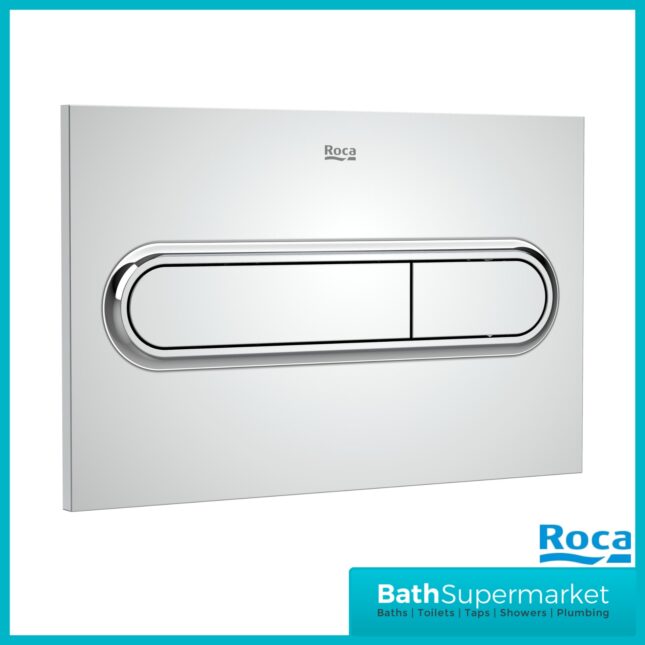 Roca In-Wall Chrome Concealed Cistern Dual Flush Operating Plate