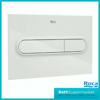 Roca In-Wall White Concealed Cistern Dual Flush Operating Plate