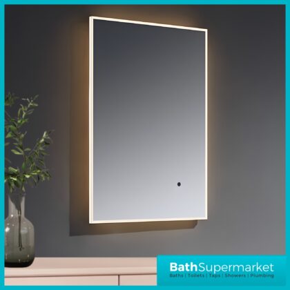 Kartell Kingham Slim Depth Infra Red Demister Bathroom Mirror 600mm x 800mm