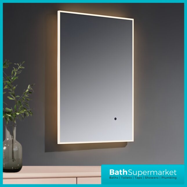 Kartell Kingham Slim Depth Infra Red Demister Bathroom Mirror 600mm x 800mm