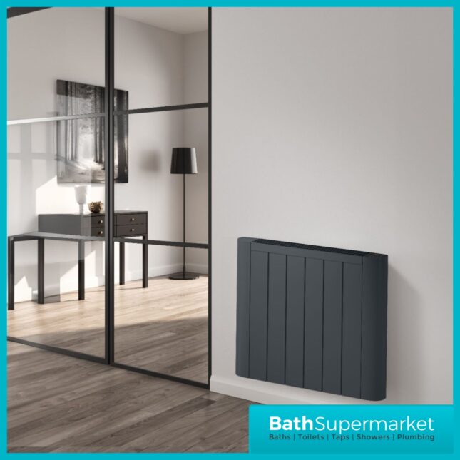 Reina Serre Anthracite Horizontal WiFi Electric Dry Radiator 580mm High–Various Widths