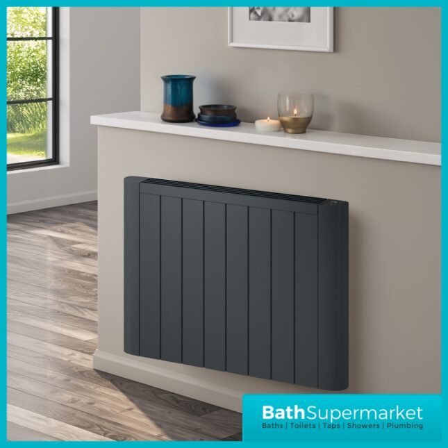 Reina Serre Anthracite Horizontal WiFi Electric Dry Radiator 580mm High–Various Widths