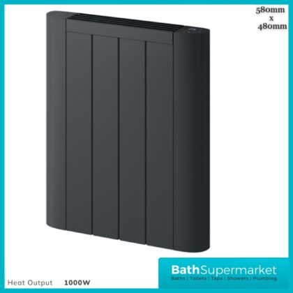 Reina Serre Anthracite Horizontal WiFi Electric Dry Radiator 580mm High–Various Widths